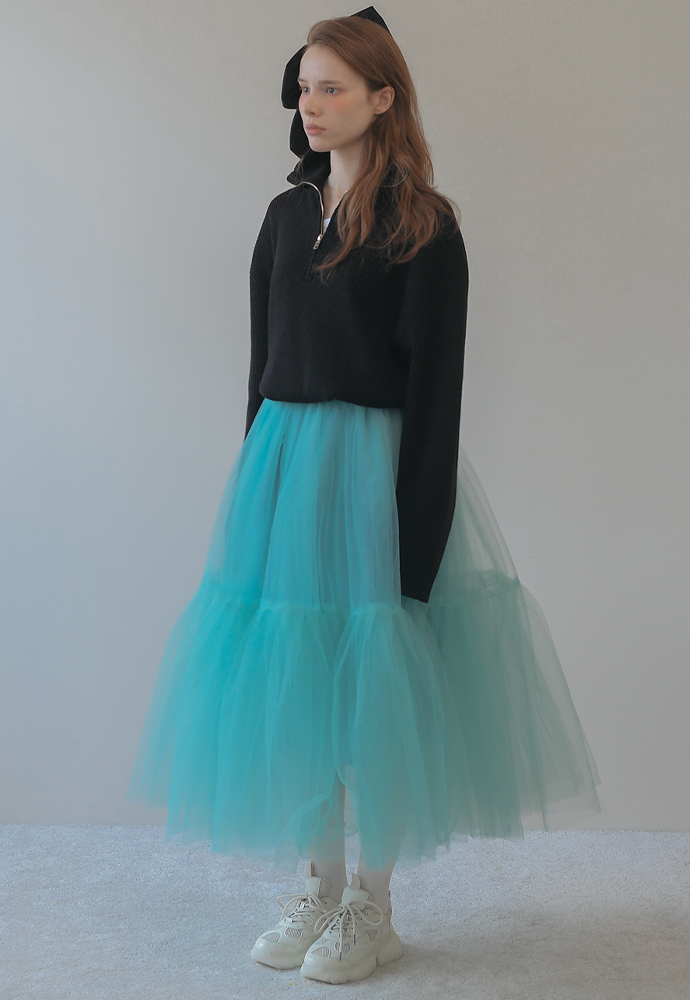 [시즌한정컬러]Dandelion tutu lace long skirt- smoky mink