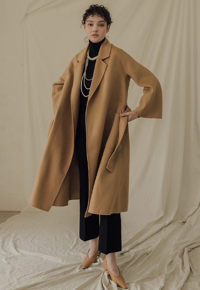 bell line premium cashmere wool handmade coat (camely)